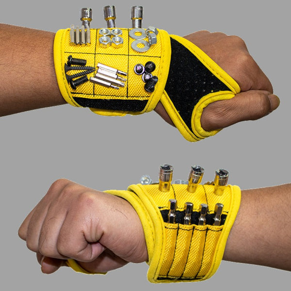 Magnetic Wristband with Screw, Drill Bit, and Nail Holder, for DIY, Carpenters, Mechanics, and More