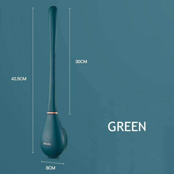 Wall-Mounted Toilet Brush, with Canister & Silicone Bristles, for Bathroom Cleaning