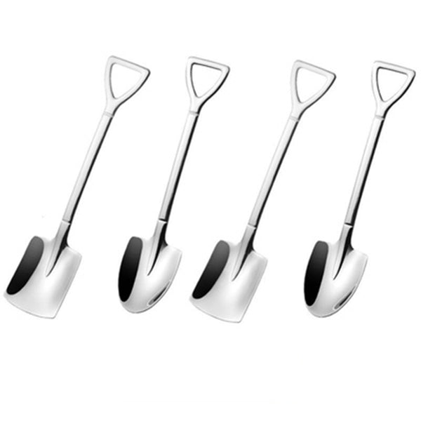 4-Piece Stainless Steel Spoon Set, for Coffee, Ice Cream, Cake, Fruit & More