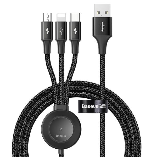 4-in-1 Wireless Charging USB Charging Cable Support Android, iPhone & Type C