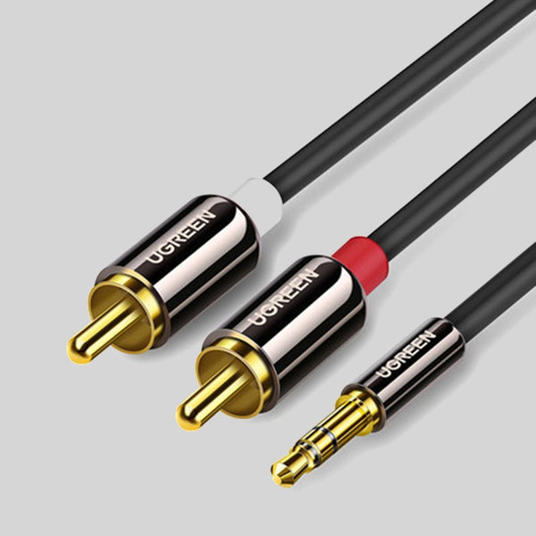 3.5mm to 2-Male RCA Adapter Audio Stereo Cable, Compatible with Smartphone, Speakers, Tablet, HDTV