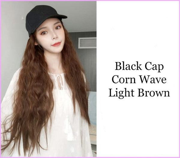 58cm Long Wavy Curly Large Volume Fluffy Wig with Cap