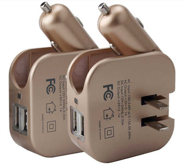 Three-In-One USB Wall & Car Charger - Handle Every Device With Ease