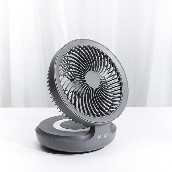 Rechargeable Foldable Desktop Fan, with Four Modes, Night Light and Adjustable Angle, for Study, Sleep, Work and Outdoors