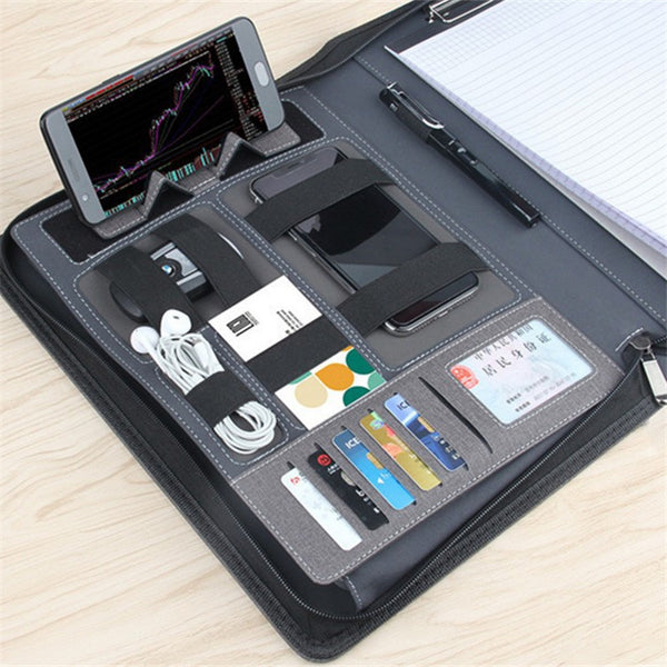 All-In-One Folder: Power Bank+Phone Mount+Card Slot+Laptop Organizer+More