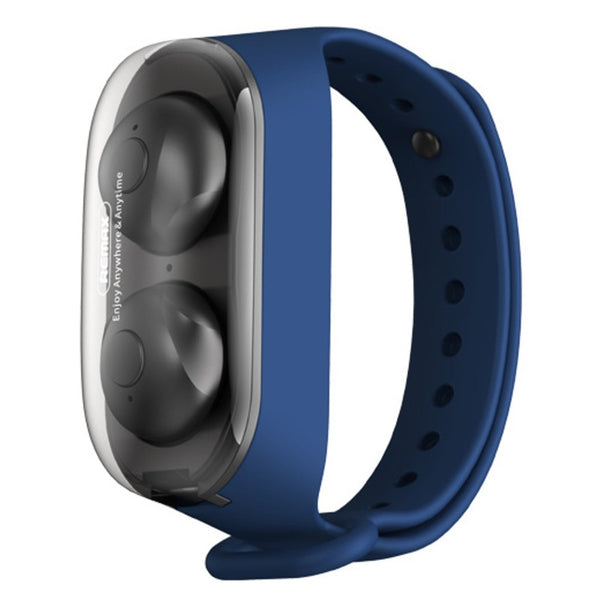 Portable Wristband TWS Wireless Bluetooth Earbuds, with Bluetooth 5.0 Chip, Semi-in-ear Design & 80hrs Standby Time, for Sport, Travel, Work & More