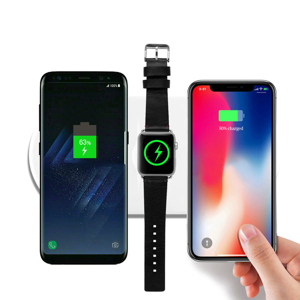 Faster-than-ever 3-in-1 Wireless Charging Station for Apple Watch & Qi-enabled Phones
