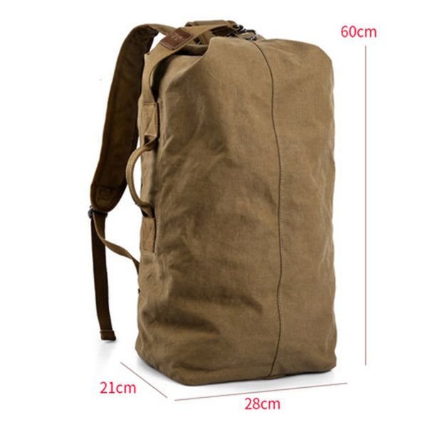 Large Capacity Canvas Backpack, with Sturdy Material, Multiple Interior Pockets and Multi-purpose Utility, for Outdoor & Travel, Men and Women