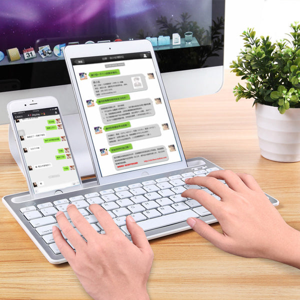 Portable Bluetooth Keyboard with Independent Switch - Turn Your Phone/Tablet into Laptop