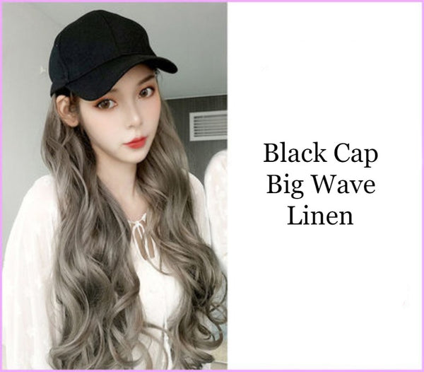 58cm Long Wavy Curly Large Volume Fluffy Wig with Cap