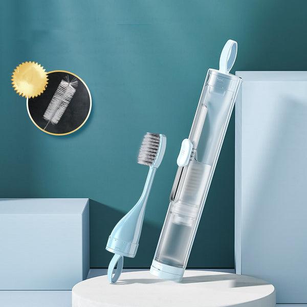 2-in-1 Mini Portable Toothbrush & Toothpaste Kit, for Travel, Camping & More