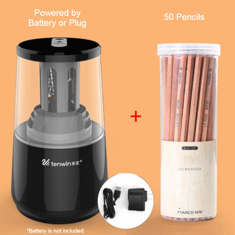 Electric Pencil Sharpener With Heavy-duty Helical Steel Blade, Powered ...