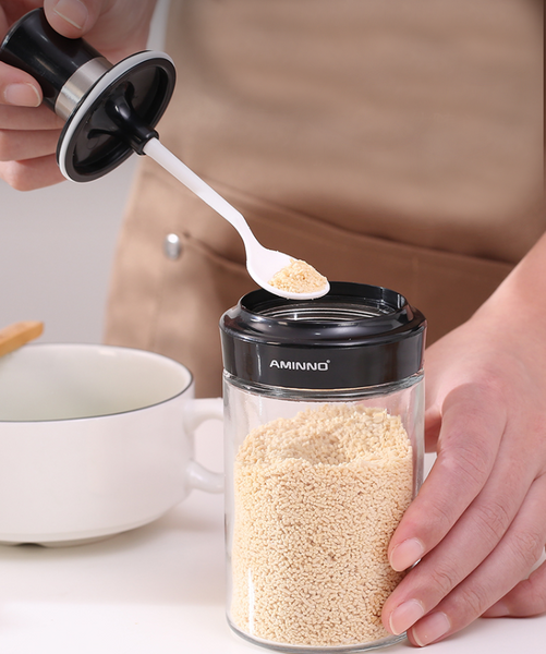 Spice Shakers With Spoon For Liquid & Solid Condiment