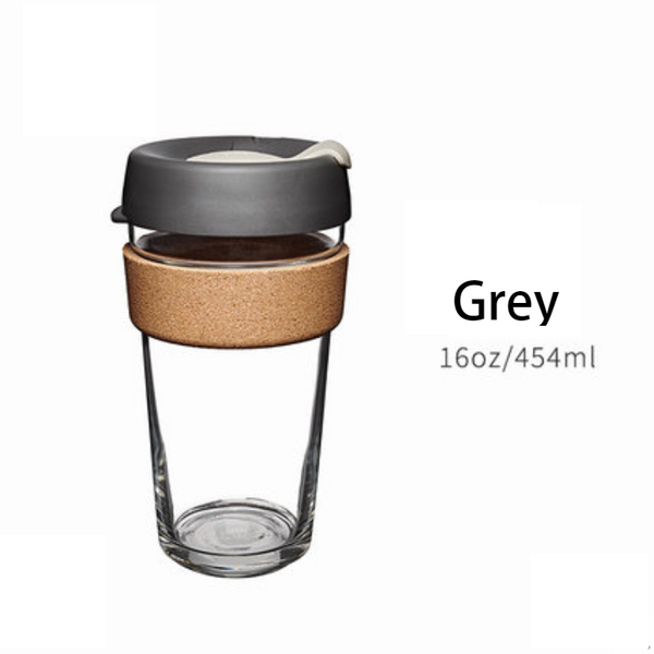 Reusable & Portable Glass Coffee Cup With Lid & Sleeve, For Home, Travel & More