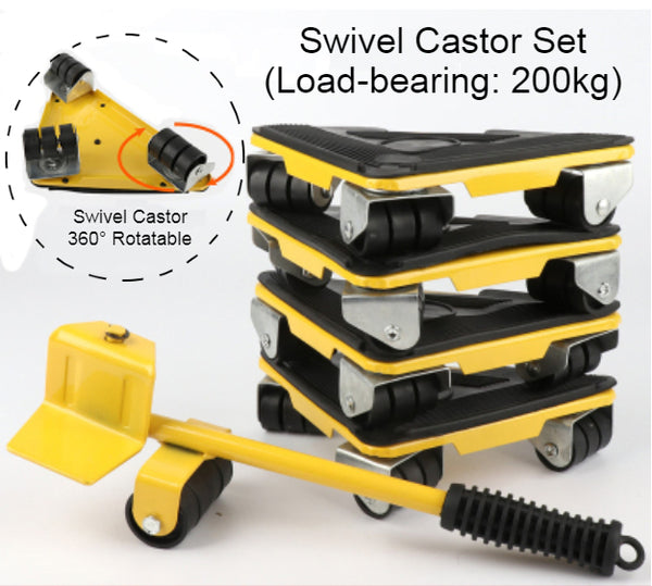 Mini Floor Jack with Swivel Castors, Anti-detachment Design, Strong Load Bearing Capacity, for Home Use, Moving Heavy Objects