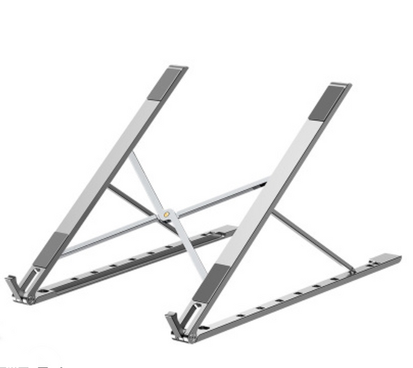 Adjustable Aluminum Laptop / Computer / Tablet Stand with 10 Levels Height Adjustment, Fully Collapsible, Ergonomic, Foldable and Portable, for Study, Work and Leisure