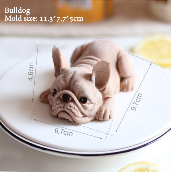 3D French Bulldog Soap Mold, Puppy Silicone Mold for Cake