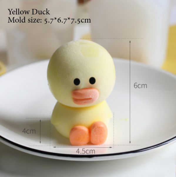 3D Cute Animal Shape Silicone Mold, Available in Rabbit, Car, Dog and Duck, for Cake, Pudding, Ice Cream and More