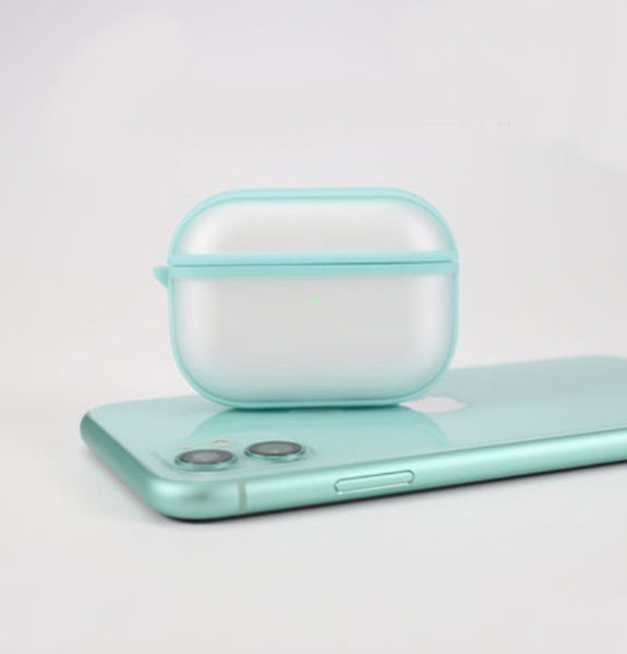 Transparent Airpods 1/2 / Pro Case with Fingerprint Resistant, Matte Surface, Hybrid TPU Frame, Keychain Hole, Compatible with Wireless Charging