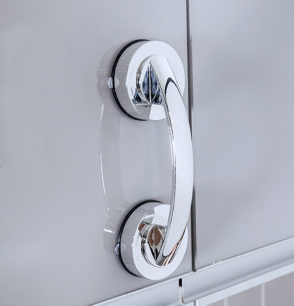 Waterproof Glass Door Knob with Strong Suction Cup, Glue-Free, Punch-Free and Traceless Adsorption, for Door, Toilet Lid, Drawer, Refrigerator and More