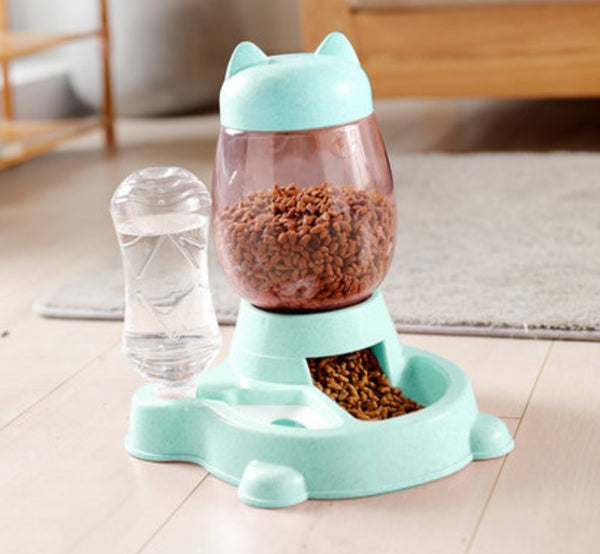 2-in-1 Automatic Pet Feeder, with Automatic Refill, Large Capacity, Detachable Design and Dust-proof Drinking Spout, For Cats and Dogs