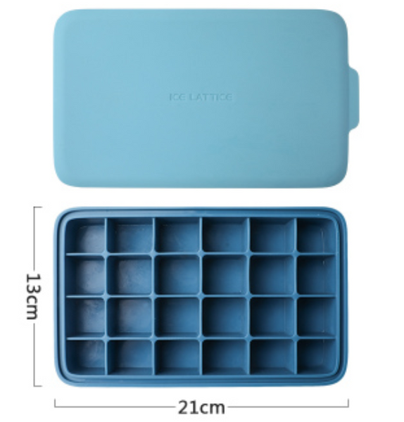 Silicone Ice Mold with 12 Hexagon or 24 Square Cavities, with Food