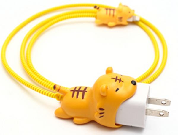 Cute Charging Cable Protector Set with Cable Protector and Dual Cable Cord Protectors, Breakproof & Easy Installation