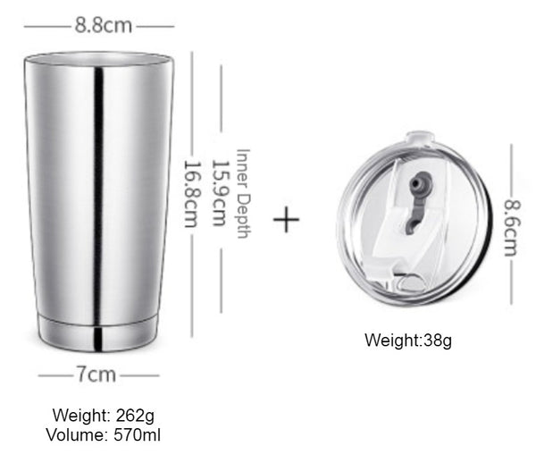 Stainless Steel Vacuum Insulation Travel Mug with Reusable Straw and Crystal Clear Lid, for Water, Coffee, Cold and Hot Beverage