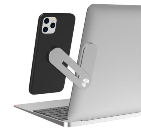 Expansion Phone Holder, Fixed on Laptop, with Magnet Design, Space-saving & Ergonomic Design and Aluminum Alloy Bracket, for Work, Study, Game and More