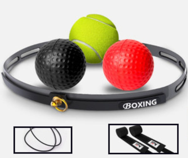 Boxing Reflex Ball Set, with 3 Difficulty Level Boxing Balls & Headband, for Reaction, Agility, Punching Speed, Fight Skill and Hand-Eye Coordination