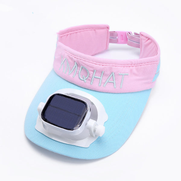 Sun Visor Hat with Solar Powered Fan, for Camping, Hiking