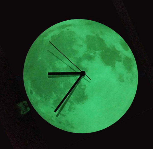 Follow The Moon Home - Wall Clock Glowing In The Dark