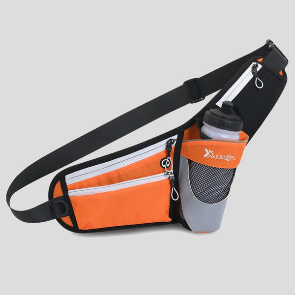 Running Belt Waist Pack, with Earphone Port & Bottle Holder, for Running, Hiking, Fitness