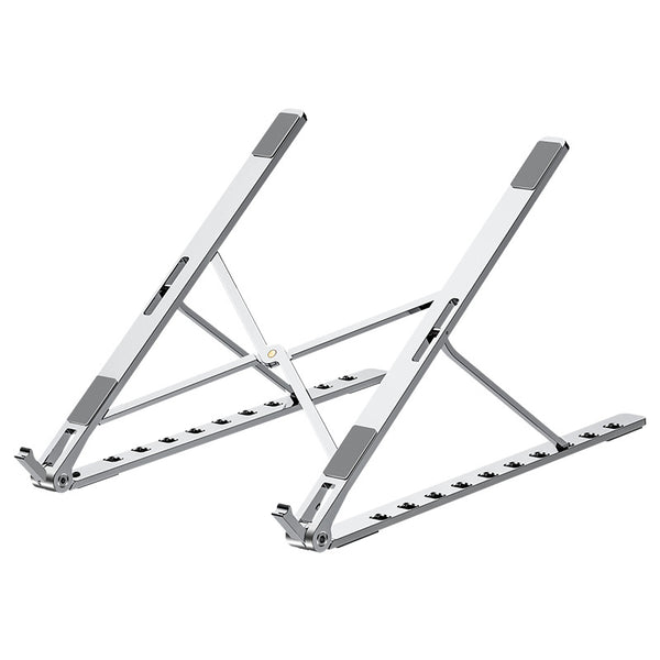 Adjustable Aluminum Laptop / Computer / Tablet Stand with 10 Levels Height Adjustment, Fully Collapsible, Ergonomic, Foldable and Portable, for Study, Work and Leisure