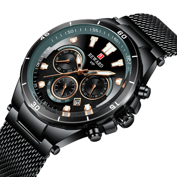 Men's Multi-function Waterproof Sports / Business Watch With Luminous Hands & 3D Cutting