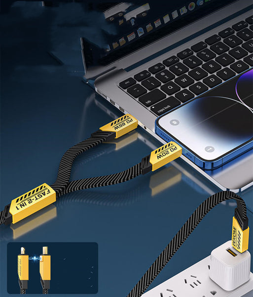 PD 65W Magnetic 2-In-1 Fast Charging Data Cable