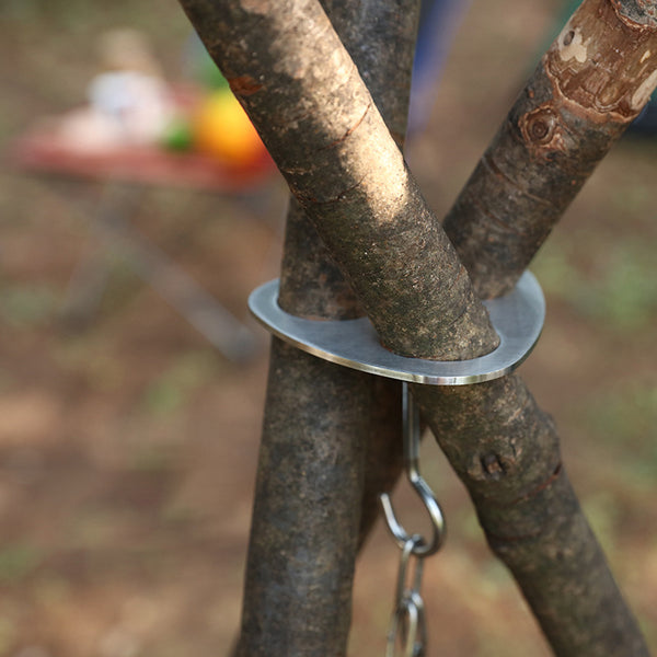 Portable Stainless Steel Tripod Hook, for Camping, Picnic, BBQ, Grill & More