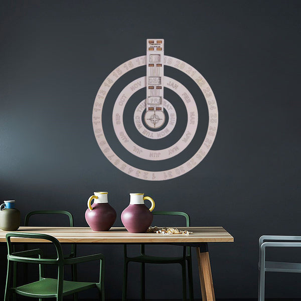 Wooden Hanging Round Spin Perpetual Calendar, for Home & Decor