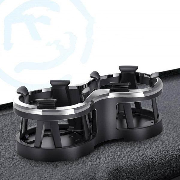 2-in-1 Car Cup Holder, with 360° Rotating Adjustable Base & Built-in Grips