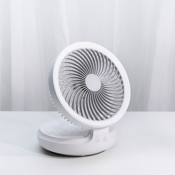 Rechargeable Foldable Desktop Fan, with Four Modes, Night Light and Adjustable Angle, for Study, Sleep, Work and Outdoors