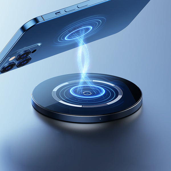 PD/QC3.0 Magnetic QI Wireless Charging Pad, with Type-C Charging Cable & Charging Indicator, for iPhone & Android Devices