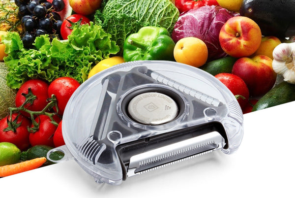 3-in-1 Compact Rotary Vegetable Peeler with 3 Stainless-steel Blades, Perfect for Potatoes, Carrots, Cucumbers & More