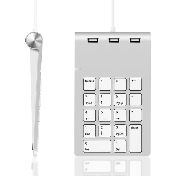 Portable Laptop Numeric Keypads, with 3*USB3.0 Ports & Sleek Design, for Windows & IOS