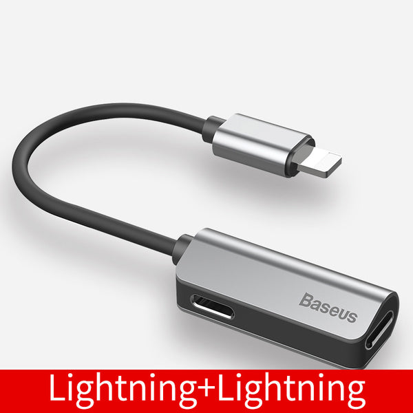 Lightning to Lightning/3.5mm Headphone Jack Adapter - Charge Your iPhone and Listen to Music!