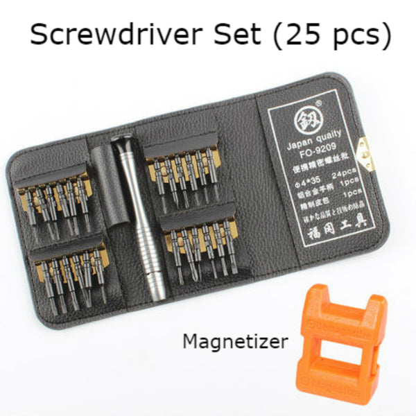 25-in-1 Precision Professional Screwdriver Set, Electronics Repair Tool Kit with 24 Bits & Magnetic Driver, Magnetizer, for iPhone, Tablet, MacBook & PC