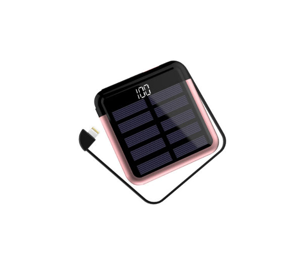 Tinier & Thinner Solar Power Bank with 3-in-1 Concealable Cable