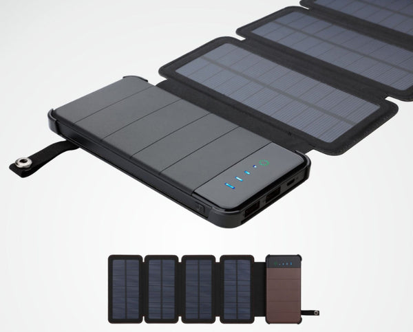 Solar Power Bank Stackable 10000mAh Portable & Foldable Solar Power Bank With 5V/2A Outputs, Comp ...