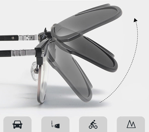 Integrated Nearsightedness Glasses Clip-On For Day And Night