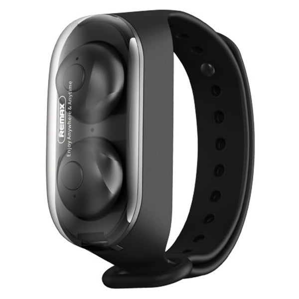 Portable Wristband TWS Wireless Bluetooth Earbuds, with Bluetooth 5.0 Chip, Semi-in-ear Design & 80hrs Standby Time, for Sport, Travel, Work & More