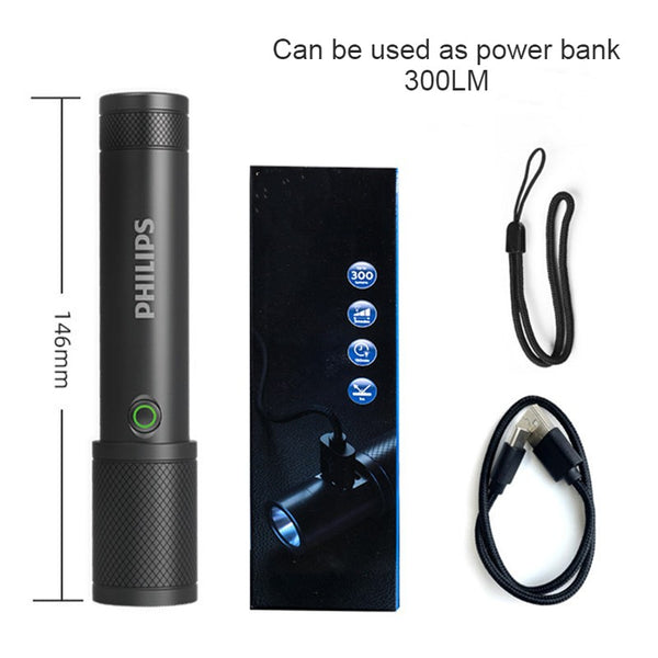 LED Portable Rechargeable Flashlight, with 4 Light Modes, for Outdoor and Home Use